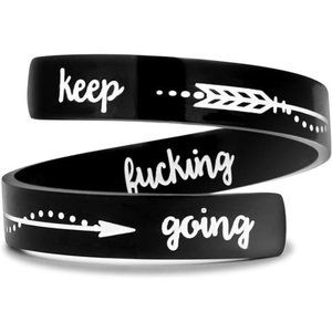 Black Ring Inspirational Jewelry Stainless Steel Gift for Women Teens Girls